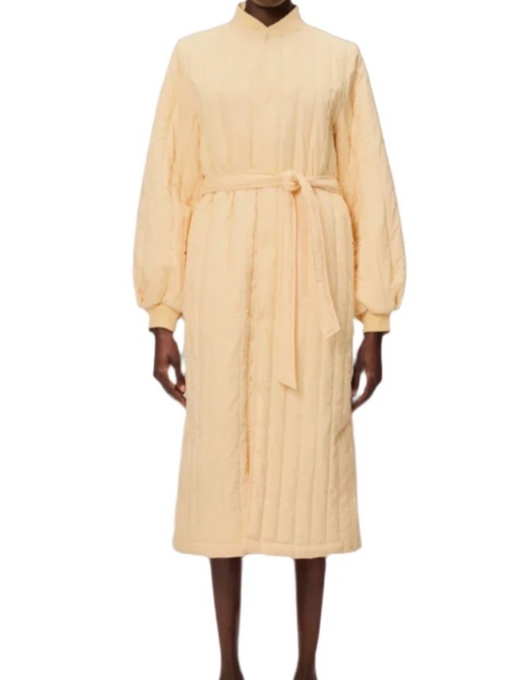 Rains Yellow Liner Jacket - Belted Robe style - Yellow